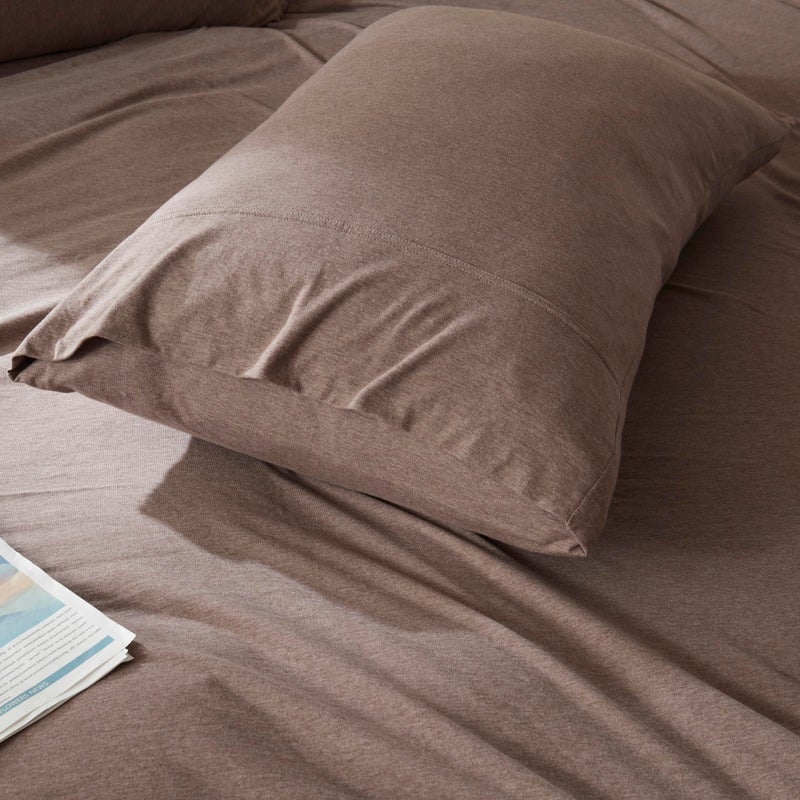 H HOUSEHOLD Household 100% Jersey Cotton Queen Size Pillowcase 20â€x30â€-Light Weight, Comfortable, Super Soft Pillow Case with Envelope Closure Set of 2 (Coffee, Queen Size Pillowcase 20" x 30") - Image 4